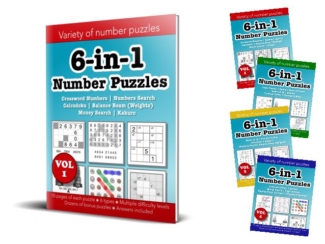 6-in-1 Number Puzzles