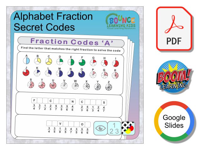 Alphabet fraction secret codes