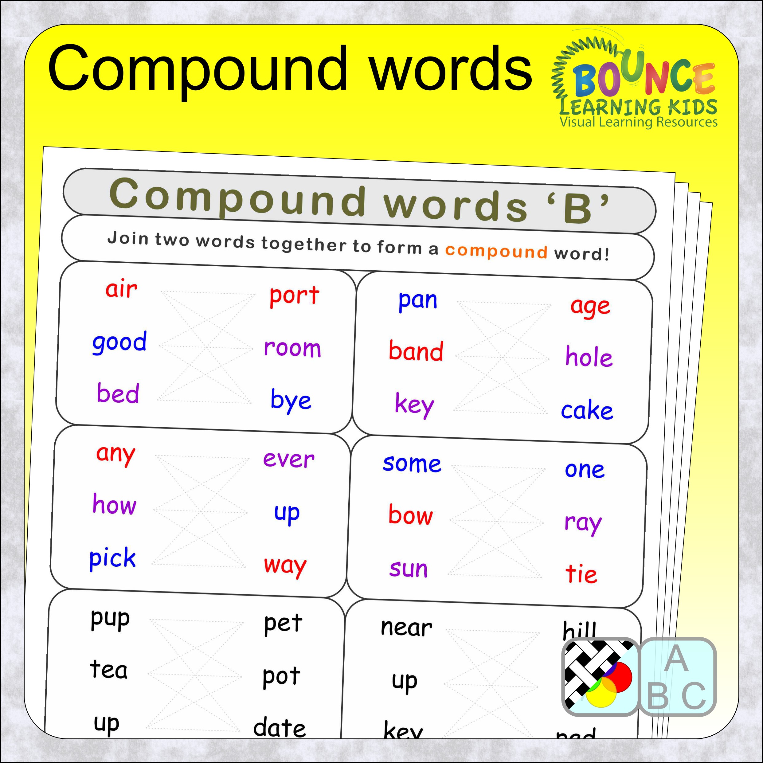 compound words with pictures worksheets