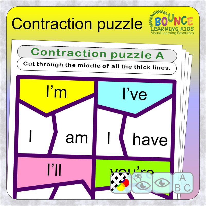 Contractions puzzle worksheets