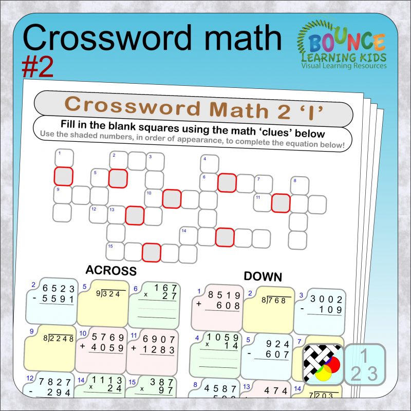 Crossword Math 2 worksheets