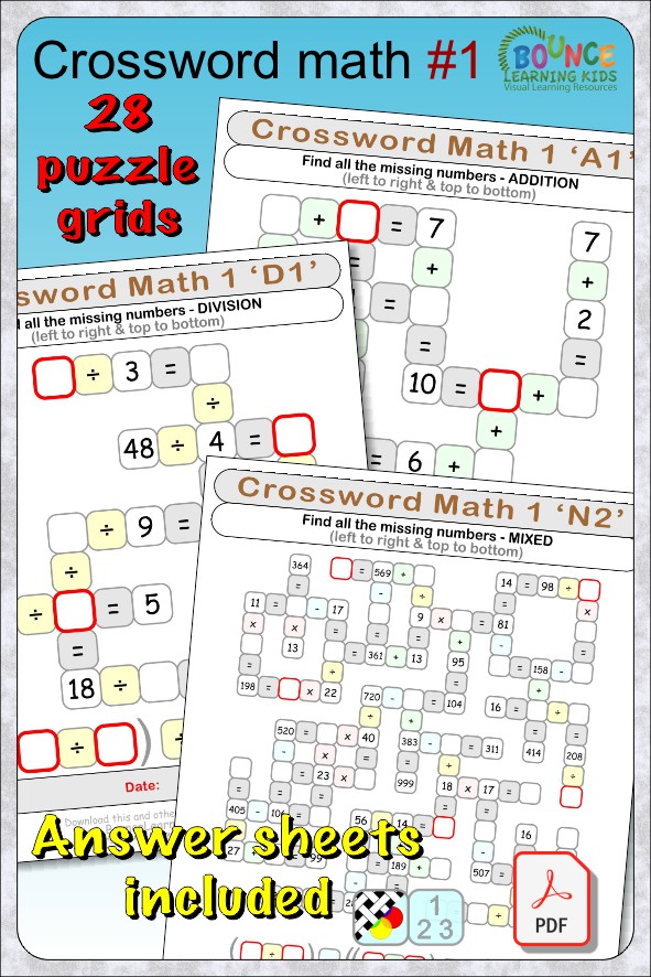 Crossword Math Crosswords With Numbers And Sums