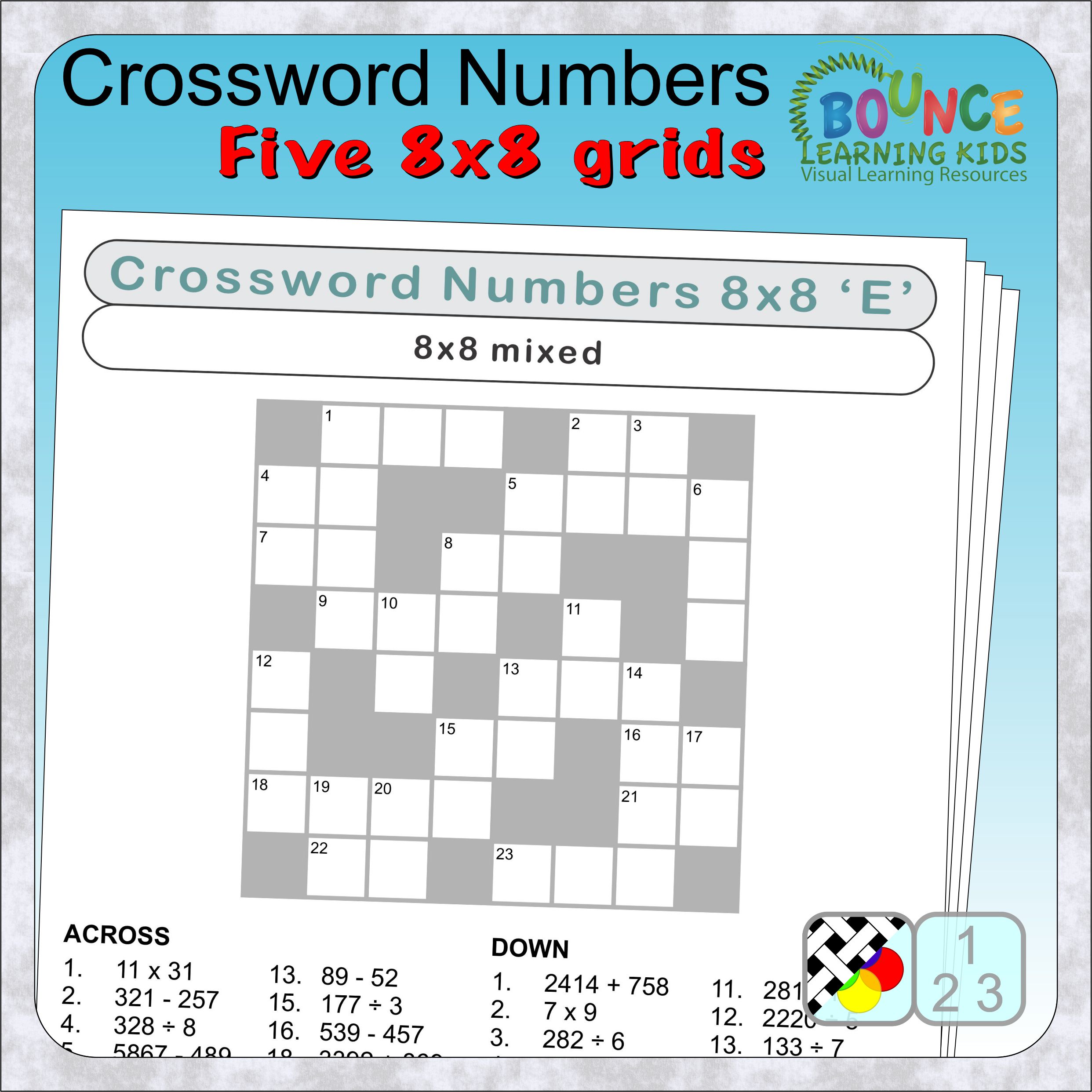 6-great-crossword-numbers-worksheets-8x8-with-answers