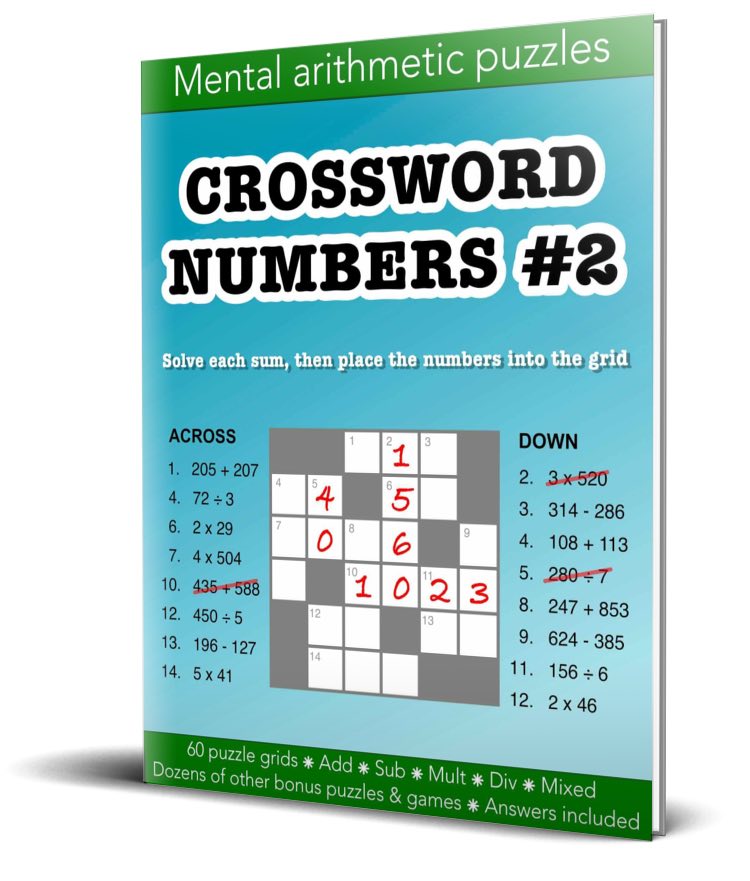 Fun Crossword Numbers puzzles book