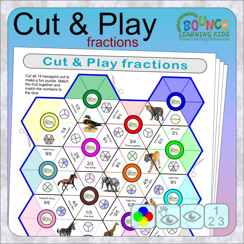 Cut and play fractions worksheets