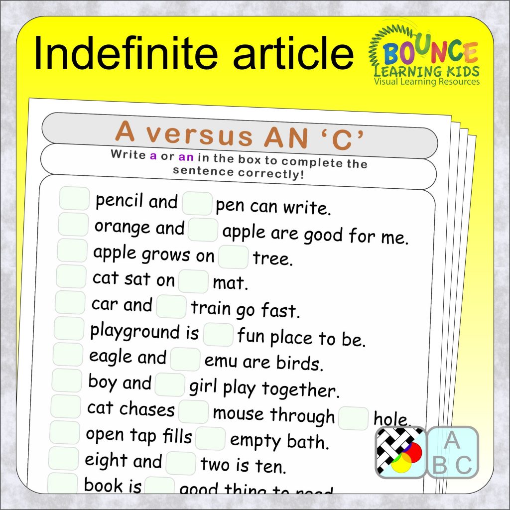 5 Fun Indefinite Article Worksheets For Download