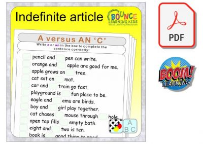 Indefinite article