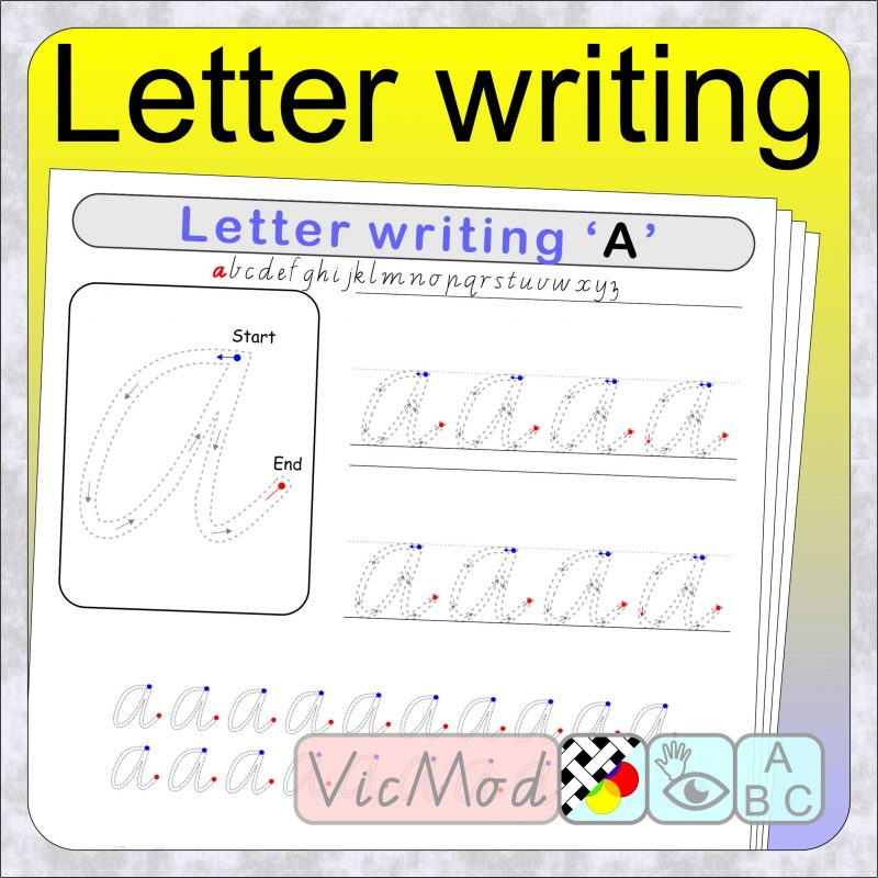 Victoria Modern Cursive Letter writing worksheets