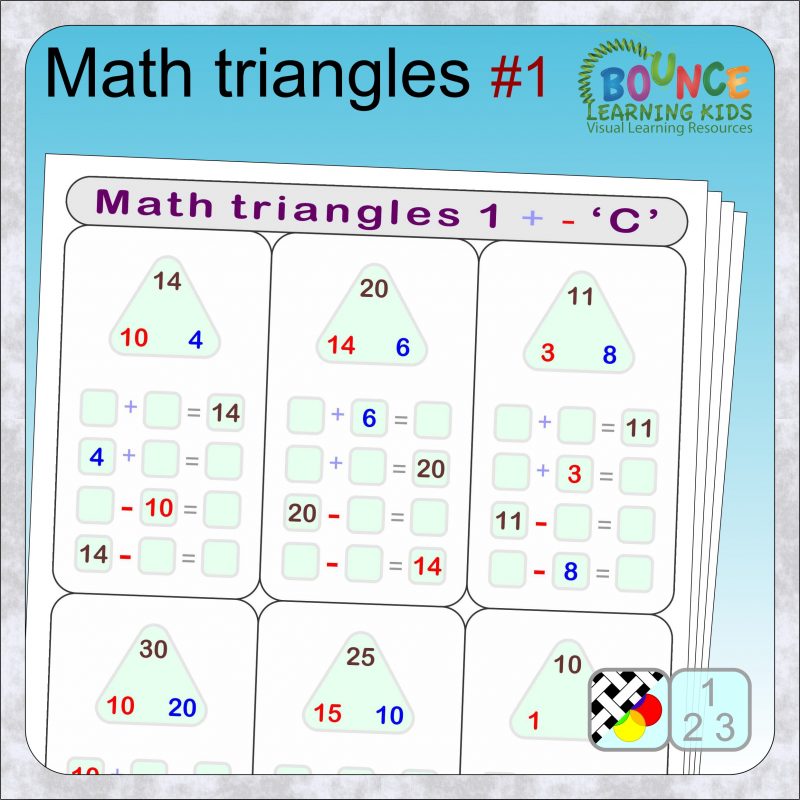 Addition Fact Triangles Worksheets