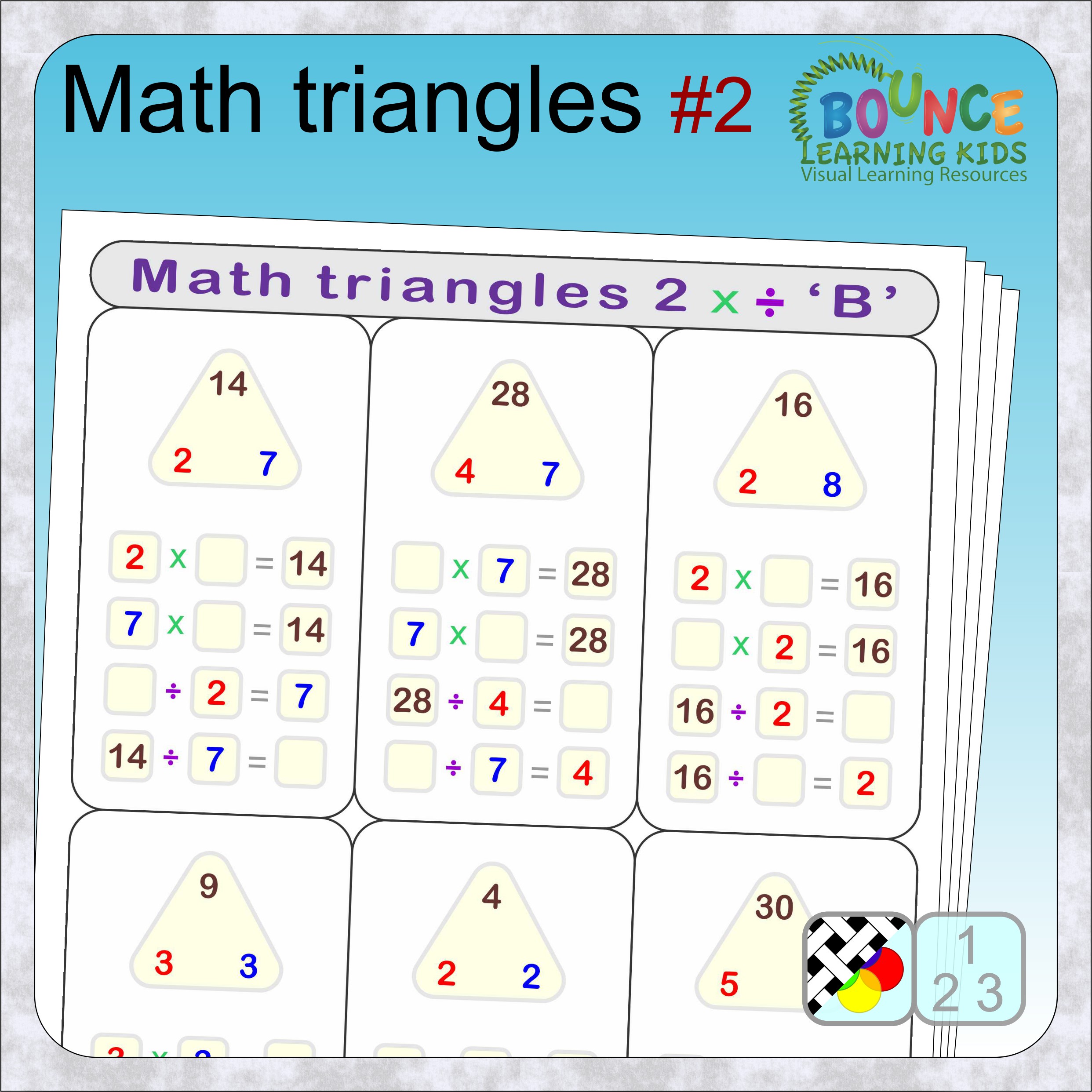 9 Fun Multiplication Fact Triangles Worksheets