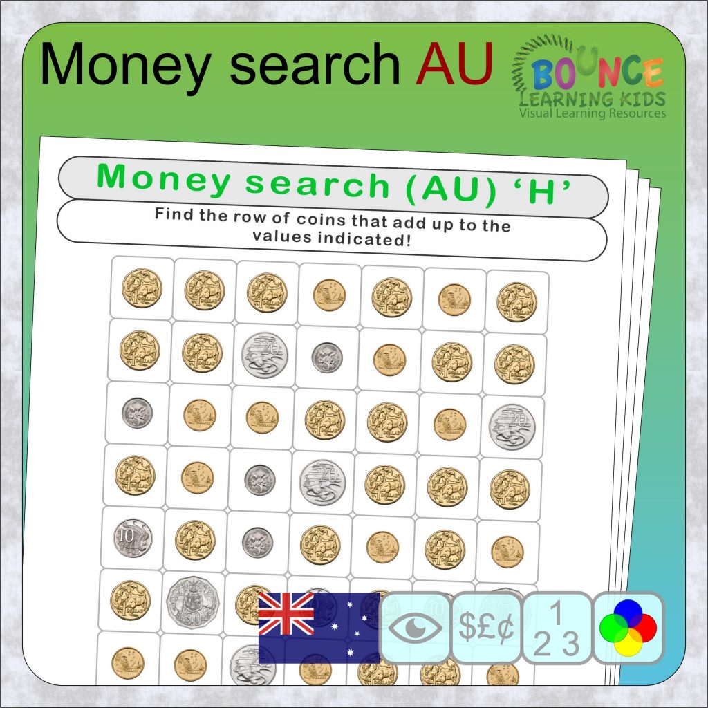 16 fun money search australia worksheets for download