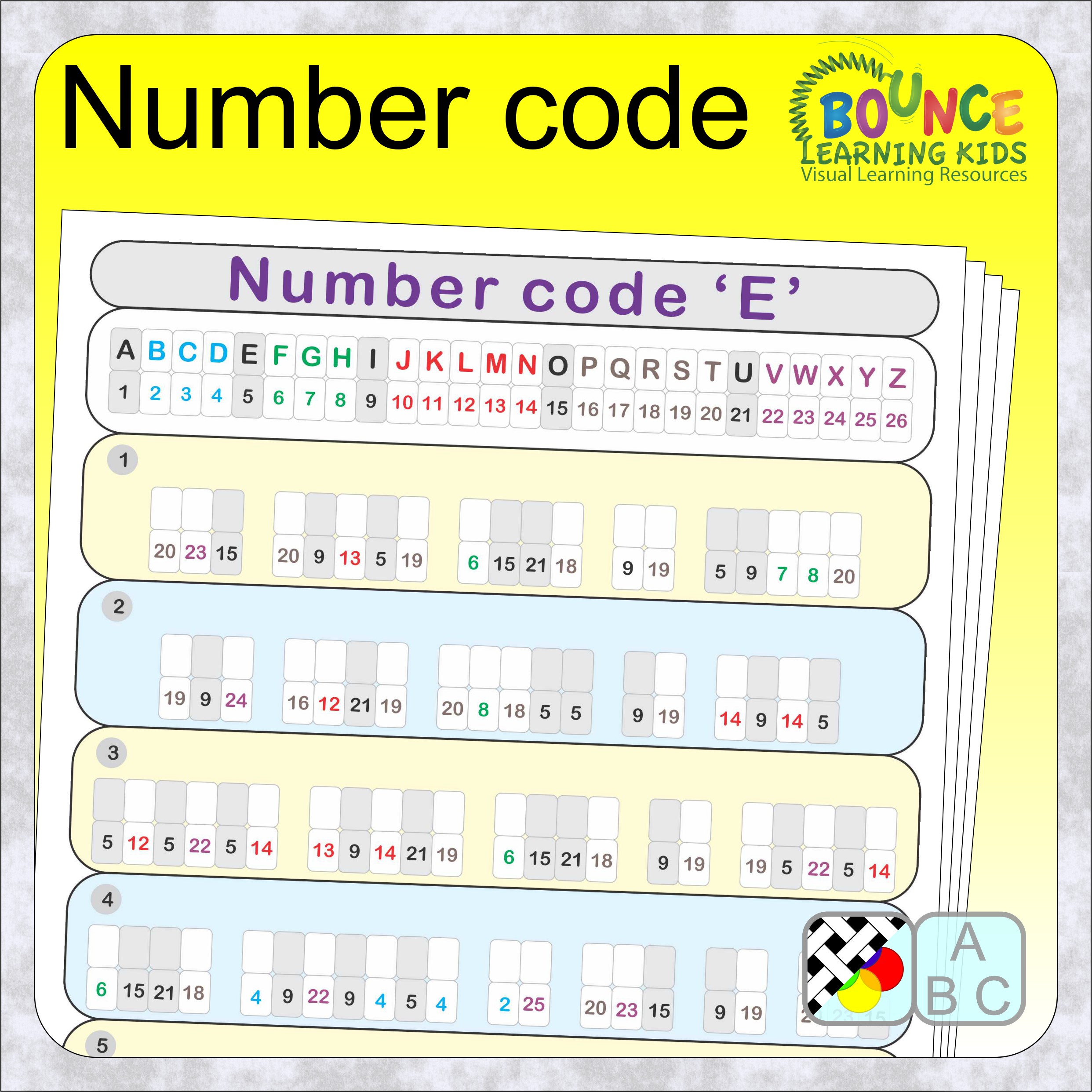 Number Code Sheet