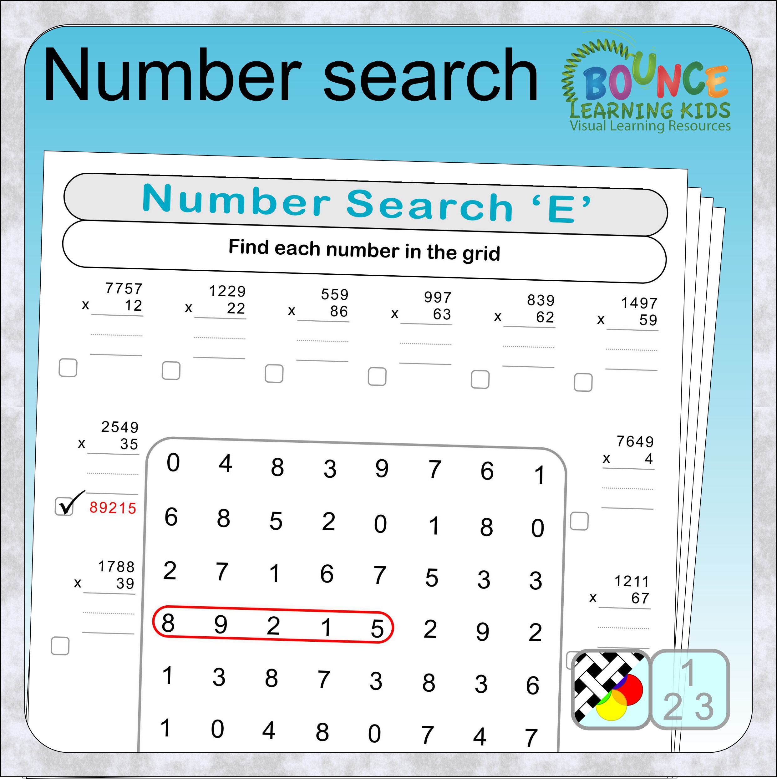 10 fun Number search worksheets to download