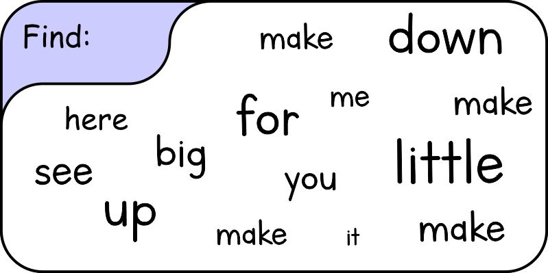 Sight words - practice finding all the occurences of the word