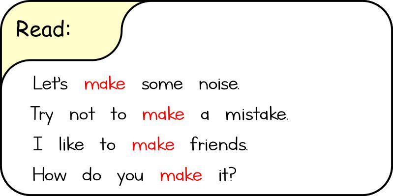 Sight words - practice reading the word in sentences