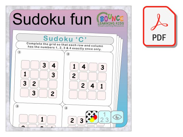 Math Sudoku Puzzles: Easy 4x4 Grid: 300 Games With Solution: Fun Arithmetic  Logic Puzzle Games to Practice Your Addition, Subtraction, Multiplication