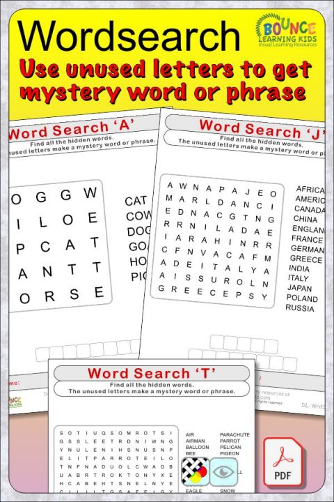22 fun Word Search puzzles worksheets to download